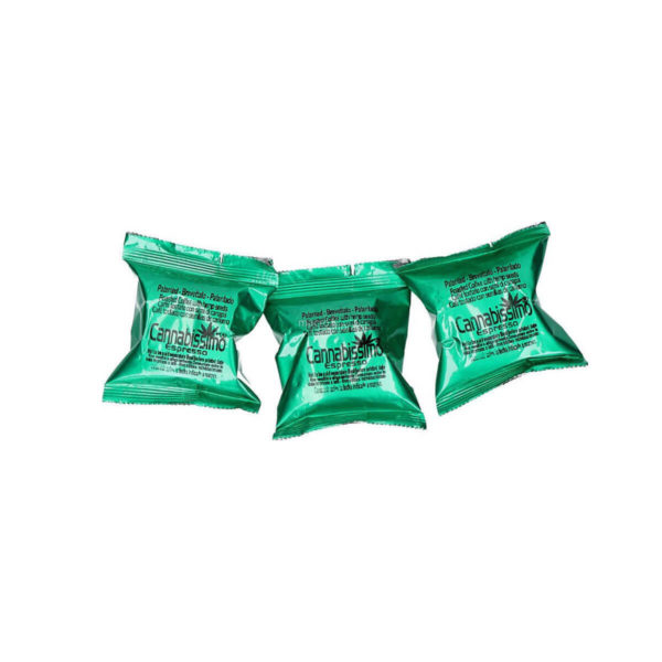 Cannabissimo espresso capsules with hemp seeds packaging