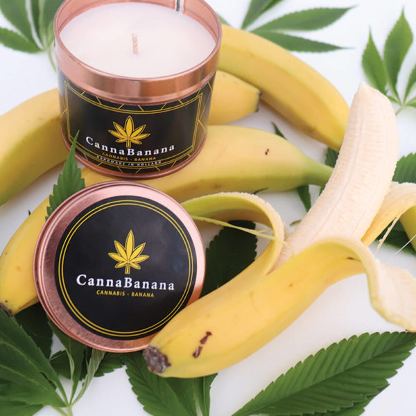 Cannacandle cannabis candle with banana scent