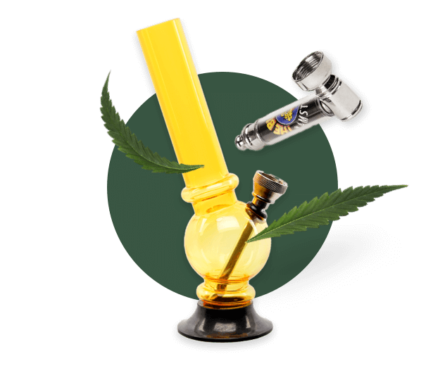 Bong & Glass - Metal Pipes for smoking hemp flowers cannabis CBD.