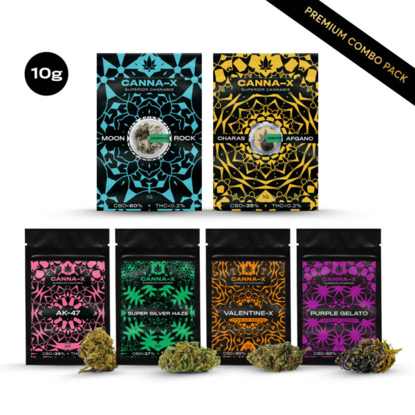 Organic Cannabis Flowers, Charas Extract and Moonrock Ice from Canna-X at a low price.