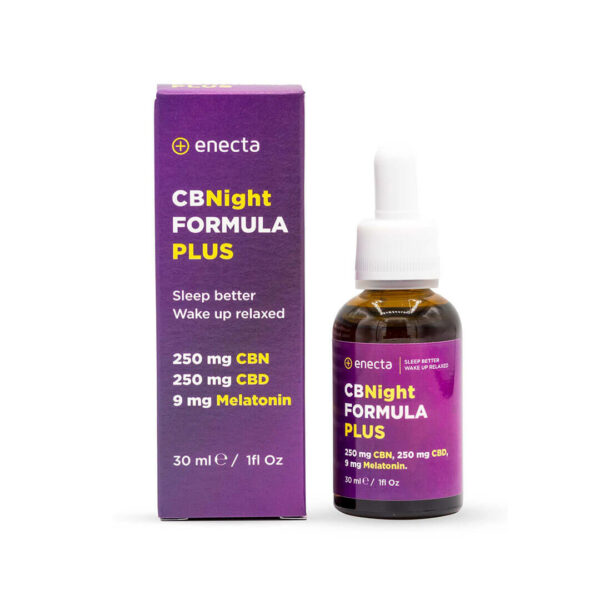 CBNight Formula Plus enecta (CBD, CBN, Melatonin) - 30 ml for good and deep sleep. Innovative formulation.