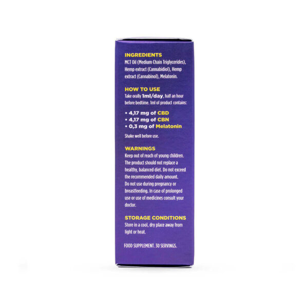 CBNight Formula enecta (CBD, CBN, Melatonin) - 30 ml συσκευασία με το κουτί. Ελλάδα και Κύπρο.