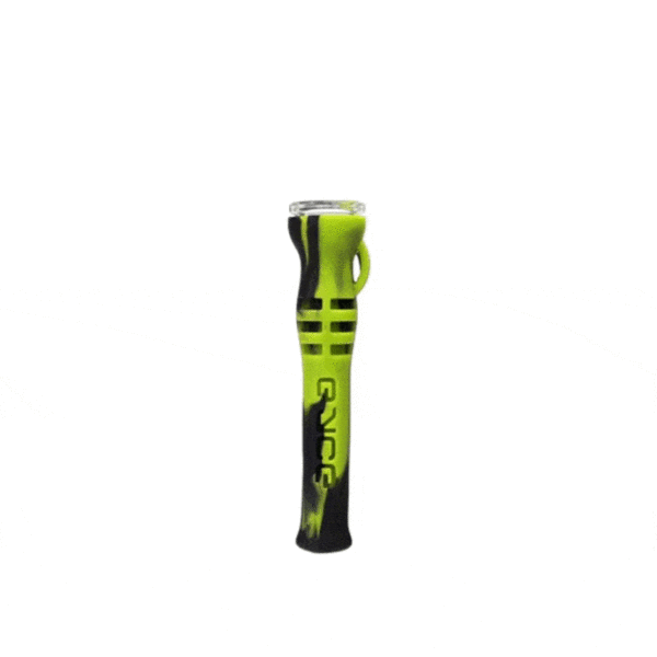 Eyce Shorty Taster - Silicone Pipe with Creature Green Glass for smoking / vapor color black and green