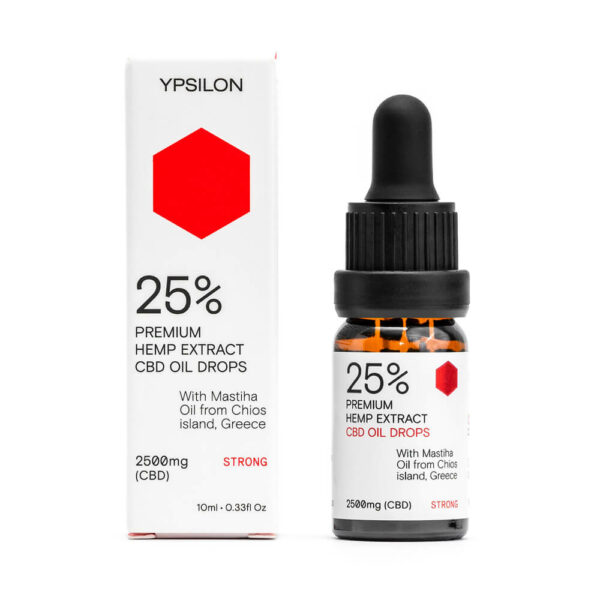 Ypsilon 25% (2500mg) “STRONG” CBD Oil with Organic Chios Mastic Oil of Greek Production for the Treatment of prostatitis and many other diseases.