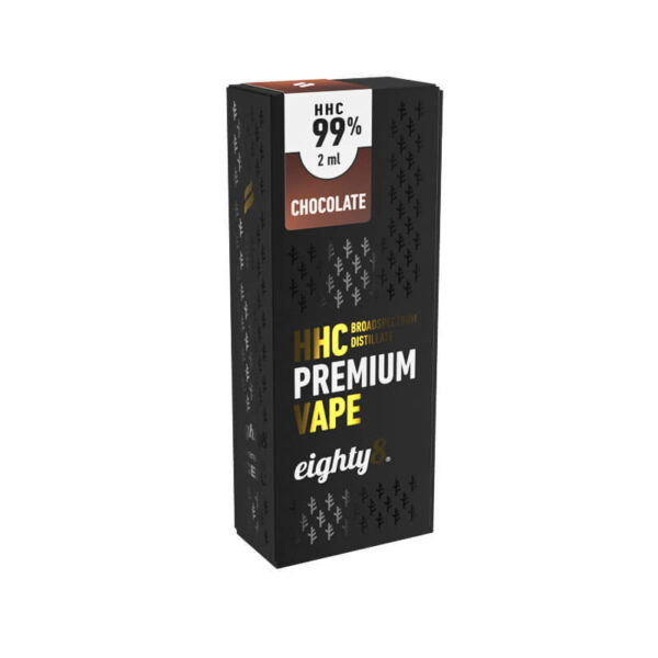 Eighty8 XL Disposable Vape 99% HHC Chocolate flavour on a 2ml CCELL Vape. The best HHC vape available in Europe.