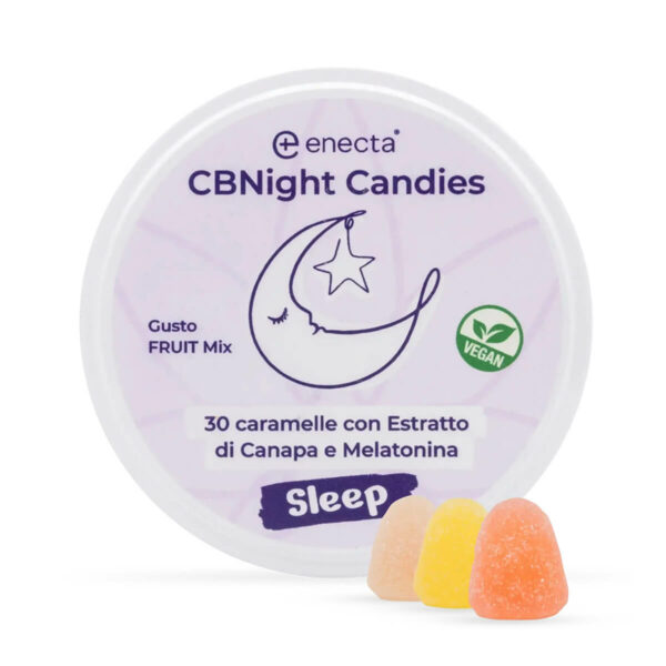enecta CBNight Gummies "Sleep" gummies for stress, anxiety, difficulty sleeping, sleep disorders, jet lag.