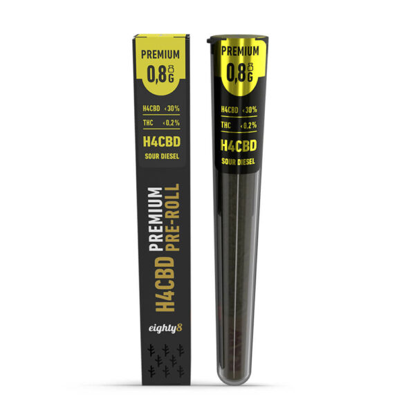 Cannabis Flower H4CBD Preroll stick by eighty8 for sale in Greece and Cyprus. Sour Diesel strain