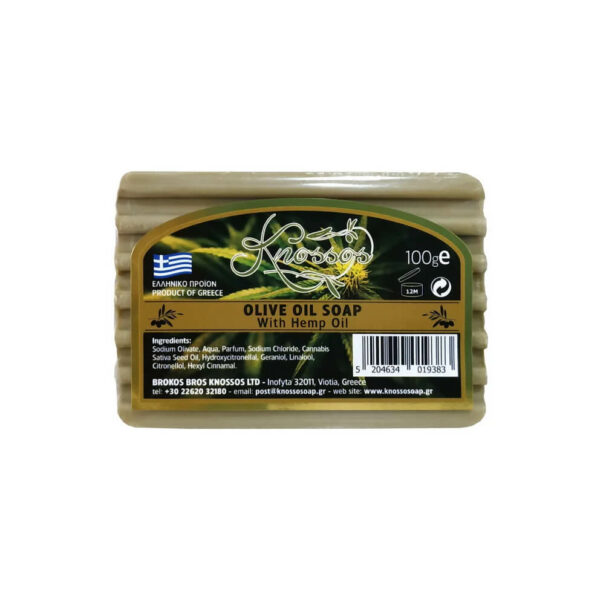 Olive Oil Soap With Hemp Seed Oil - 100gr Greek and Natural