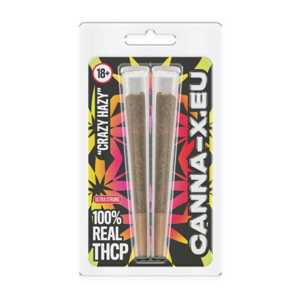 Prerolled Stick THC-P of Canna-X ready to smoke 3 grams 2 cigarettes in a blister pack.