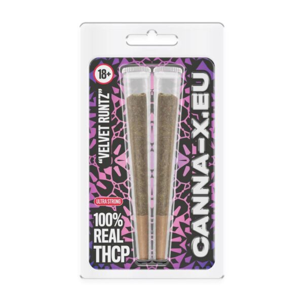 Prerolled Stick THC-P of Canna-X ready to smoke 3 grams 2 cigarettes in a blister pack.