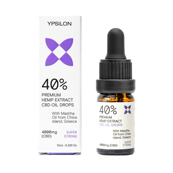 YPSILON 40% (4000mg) “SUPER STRONG” CBD Hemp Oil with organic Chios Mastic Oil of Greek production to help in the treatment of cancer, prostatitis, chemotherapy, disorders.