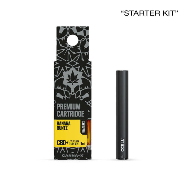 Canna-X Cartridge + CCELL M3 PLUS Μπαταρία "Starter Kit" με Φυσίγγιο μιας χρήσης (Cartridge) με Live resin (Συμπήκνωμα κάνναβης)