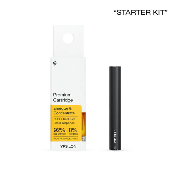 Ypsilon Cartridge + CCELL M3 PLUS Μπαταρία "Starter Kit" με Φυσίγγιο μιας χρήσης (Cartridge) με Live resin (Συμπήκνωμα κάνναβης)