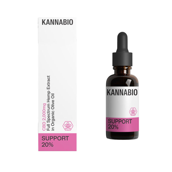 Kannabio Support CBD 20% organic cannabidiol oil 2000mg CBD full spectrum Greek cultivation.