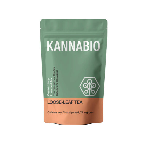 Kannabio Loose Leaf Tea Flowers of cannabis Sativa L. Hemp. 100% Greek product and bio certified.