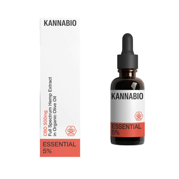 Kannabio essential CBD 5% organic cannabidiol oil 500mg CBD full spectrum Greek cultivation.