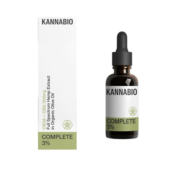 Kannabio Complete CBD 3% organic cannabidiol oil 300mg CBD Greek cultivated CBD + CBDA.