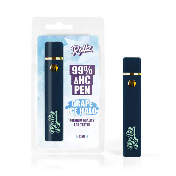 Rollz 99% ΔHC Ηλεκτρονικό Τσιγάρο Μιας Χρήσης Grape Ice Halo - 2ml