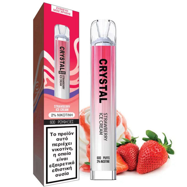 SKE Crystal Bar Ηλεκτρονικό Τσιγάρο μιας Χρήσης Strawberry Ice Cream 20mg - 2ml