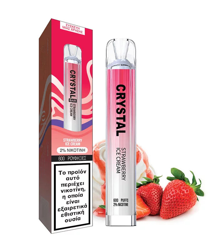 SKE Crystal Bar Ηλεκτρονικό Τσιγάρο μιας Χρήσης Strawberry Ice Cream 20mg - 2ml
