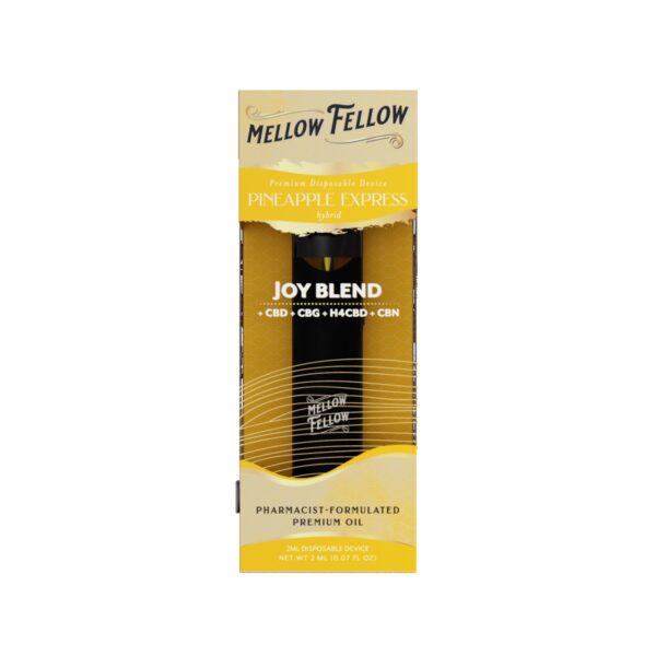 Mellow Fellow Vape Ηλεκτρονικό Τσιγάρο Μιας Χρήσης 2ml για αγορά online. Χονδρική και Λιανική Ελλάδα, Κύπρο και Ευρώπη. Joy Blend. Ποικιλία Pineapple Express.