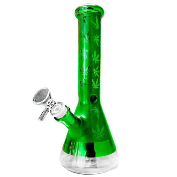 Black Sheep Glass Bong Weed Leaves Green 25cm - 1pc